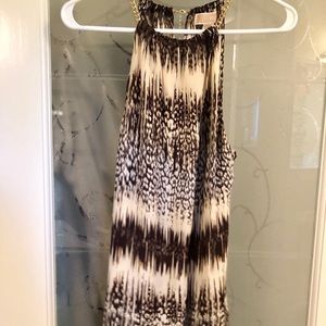 Michael Kors brown & cream chained- neck top